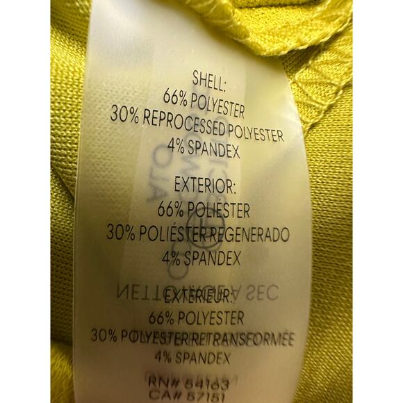 Calvin Klein Size 6 Yellow Tulip Sleeve Crepe Work Cocktail Sheath Knee Dress - Picture 14 of 16